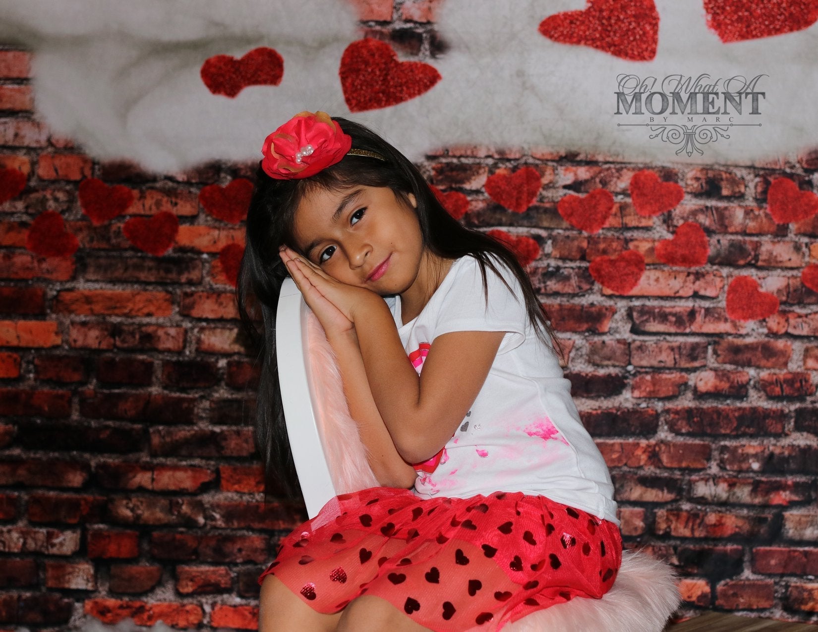 Kate Dark Backstein mit roten Herzen Valentinstag Kulisse für Fotografie von Jerry_Sina - Kate Backdrop.de