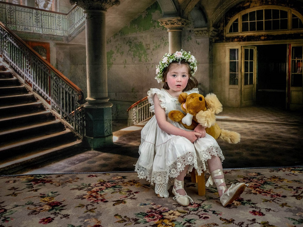 Kate Schloss Hintergrund Gebäude Sonnenschein Fenster Tür Hintergrund für Hochzeit - Kate Backdrop.de