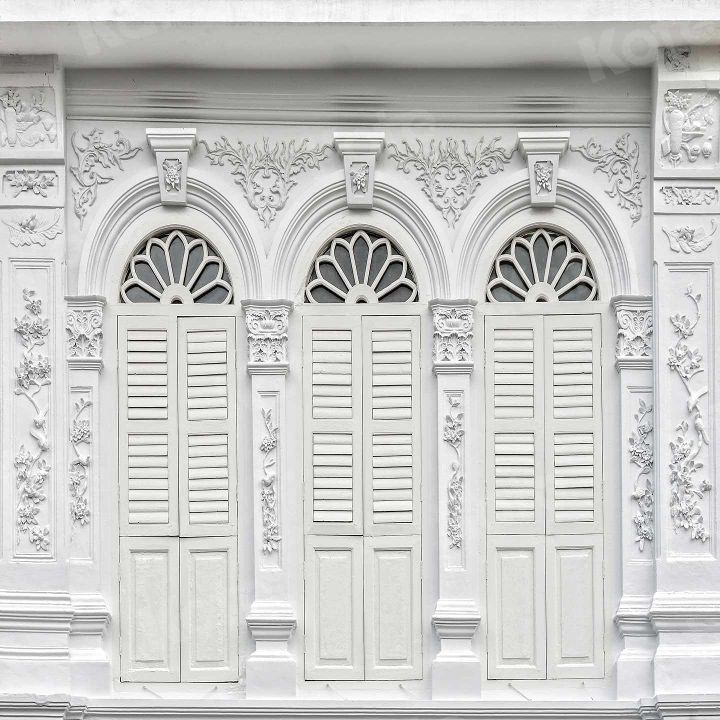 Kate Wedding Retro White Shutter Castle Door Photography Backdrop - Katebackdrop