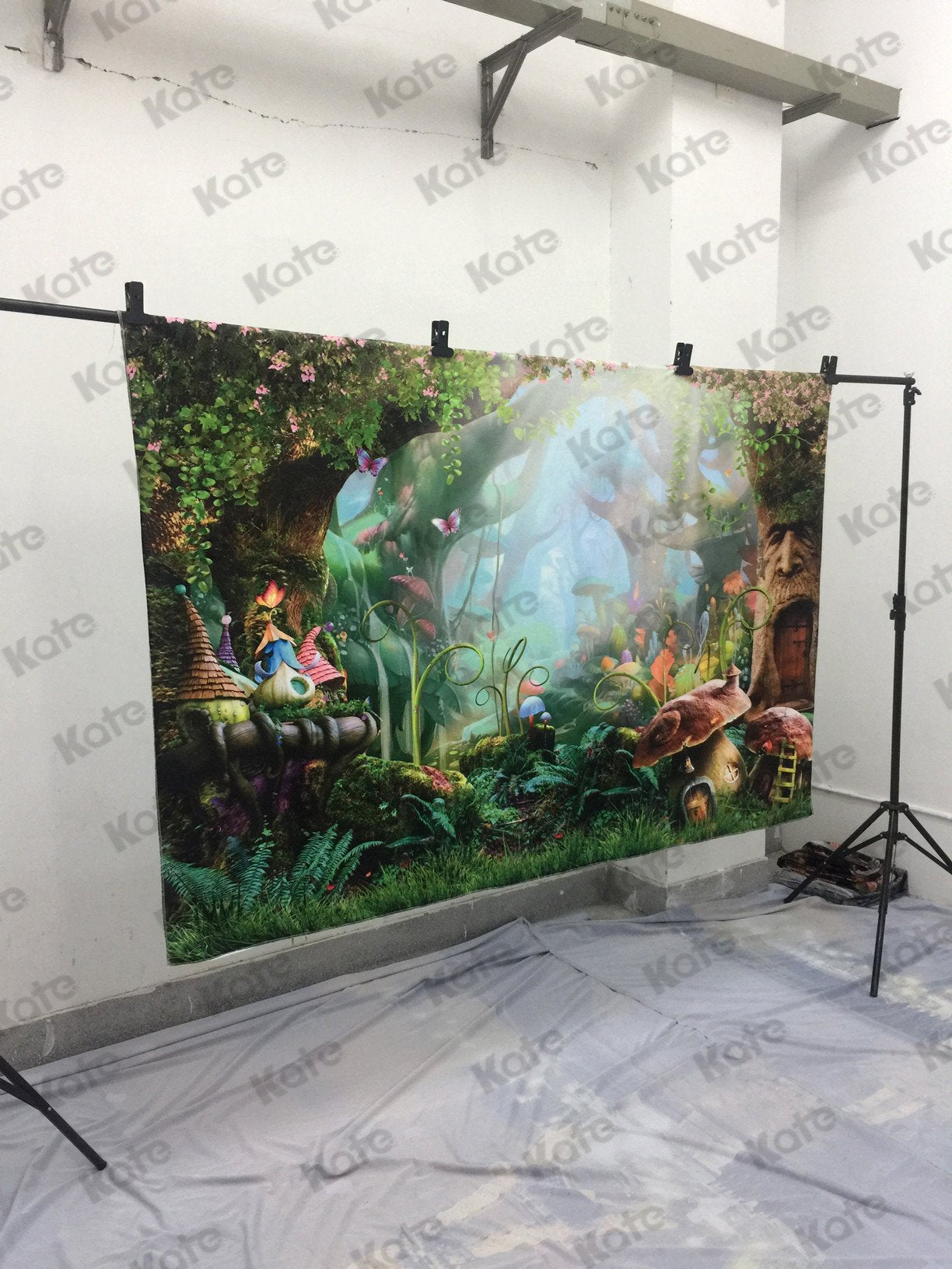 Katebackdrop:Kate Children Fairy Tale Colorful Forest Disney Mushrooms Backdrops