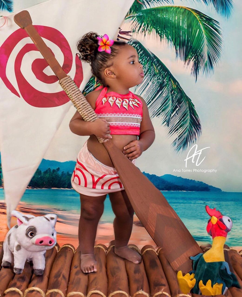 Kate Seesommerferien-Strand mit Kokosnussbaum-Fotografie-Hintergrund - Kate Backdrop.de