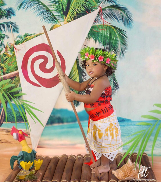 Kate Seesommerferien-Strand mit Kokosnussbaum-Fotografie-Hintergrund - Kate Backdrop.de