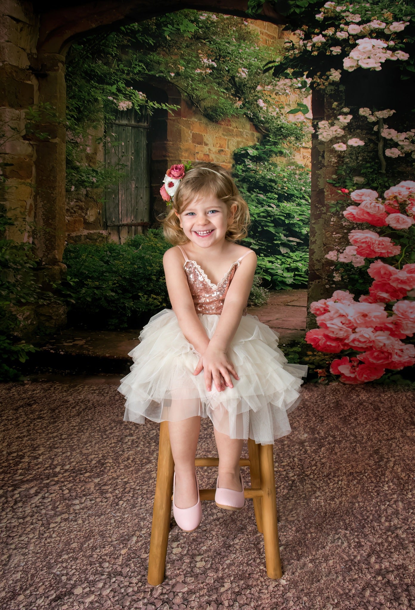 Kate Rosa Rose Ziegelstein Bogen Tür Hintergrund für Fotografen Hintergrund für Hochzeit er - Kate Backdrop.de