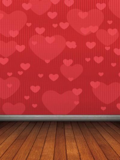 Red love portable photo studio backdrop Valentine's Day & Wedding Photos J02964