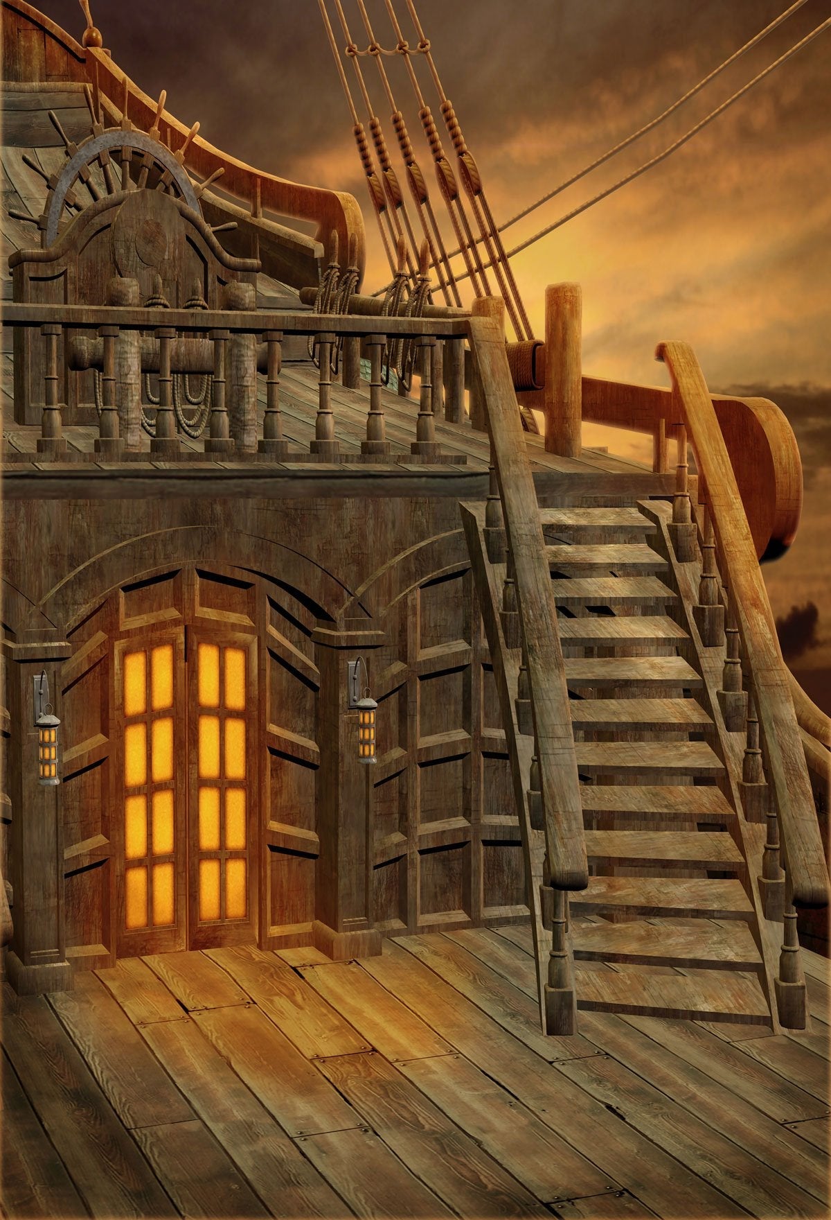 Katebackdrop:Kate Pirates of the Ship photography Backdrop for studio