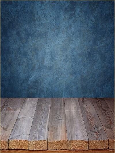 Katebackdrop:Kate Blue Wall Wood Floor Retro Background For Photography