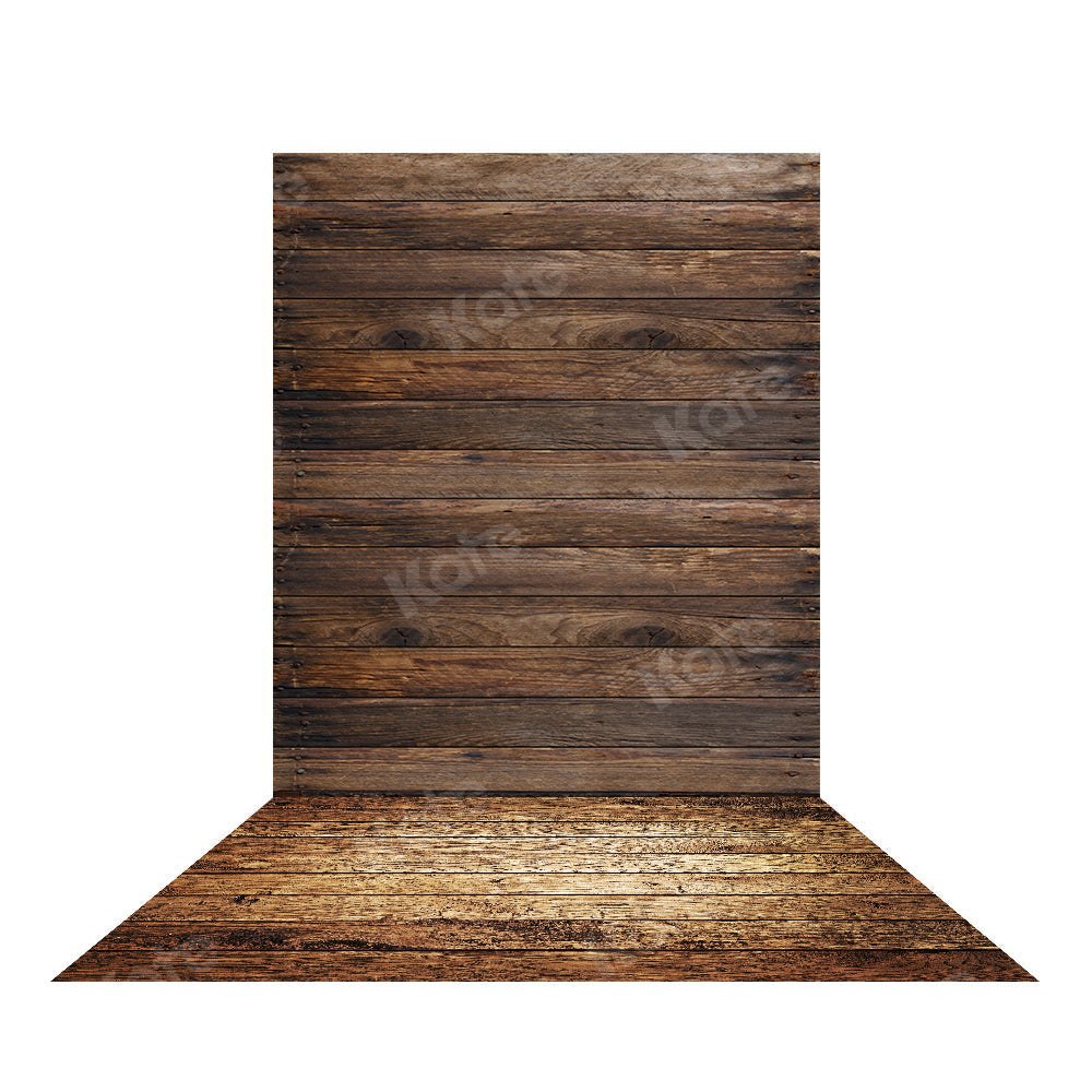 Kate Dunkler Holz Hintergrund für Kinder Bild + Dunkel braune Bodenmatte Gummimatte - Kate Backdrop.de