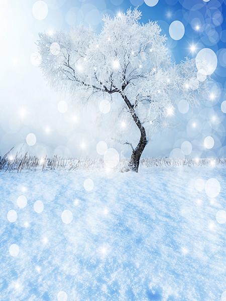 Katebackdrop:Kate White Snow Background World Tree Bokeh Backdrop For Children