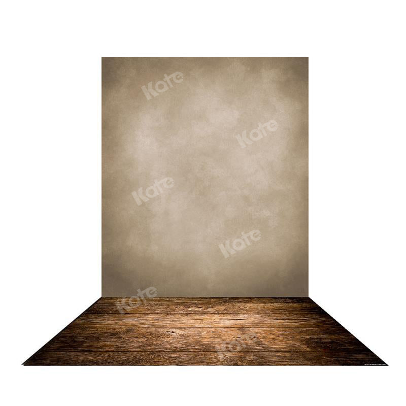 Kate Abstrakte Textur beige Farbe Familie Hintergrund + Dunkelbraun Holz Bodenmatte Gummimatte - Kate Backdrop.de