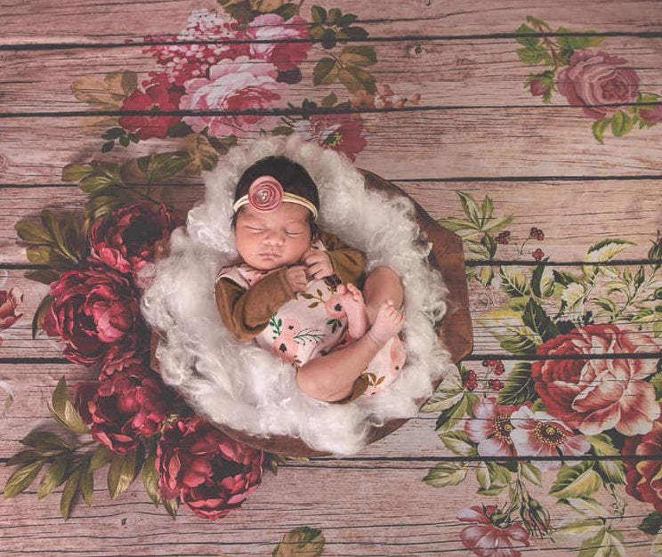 Kate Blumen Holz Hintergrund für Fotografie - Kate Backdrop.de