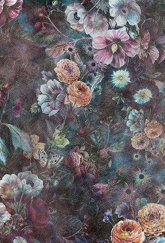 Kate Vintager Rosen Blumen Hintergrund für die Fotografie + Dunkle Holzscheune Gummibodenmatte für Foto - Kate Backdrop.de