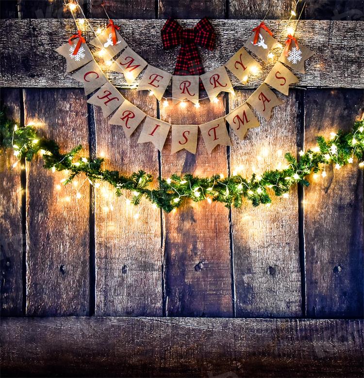 Kate Retro Weihnachten Holz Hintergrund + Retro Braun Holz Bodenmatte Gummimatte - Kate Backdrop.de