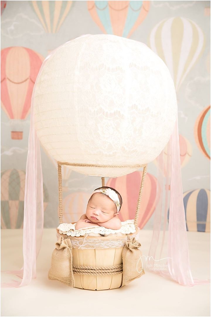 Katebackdrop:Kate Printed Pattern Hot Air Balloon Children Background