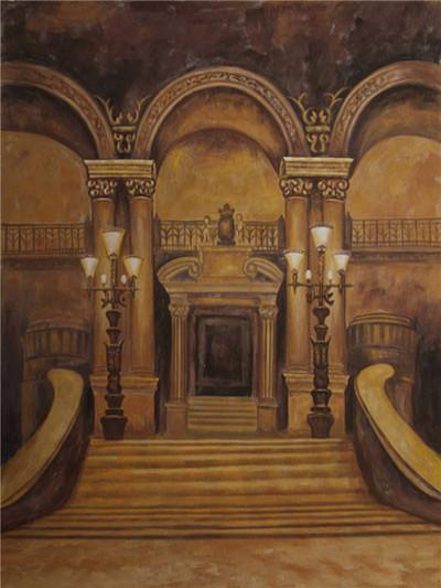 Kate Backdrop Dark Church Roadlight Stone Upstairs Photography Background for Wedding