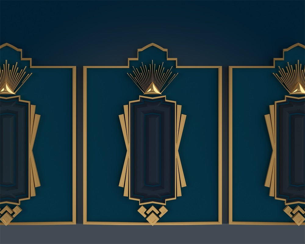 Kate Wand blau Hintergrund 20s Silvester-Flapper Familie von Mini MakeBelieve - Kate Backdrop.de