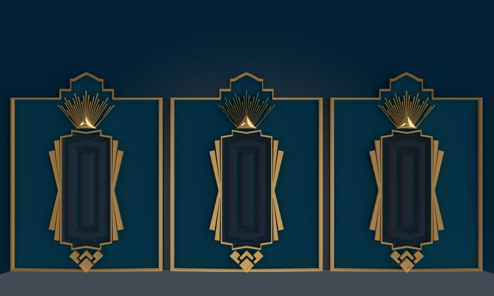 Kate Wand blau Hintergrund 20s Silvester-Flapper Familie von Mini MakeBelieve - Kate Backdrop.de