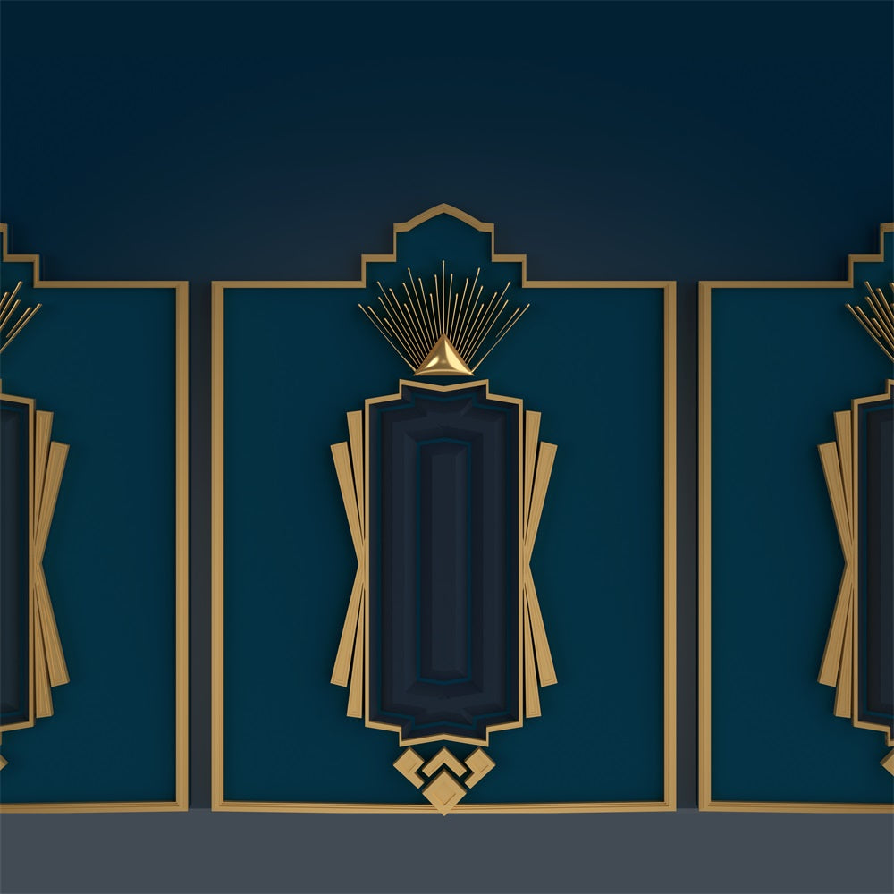 Kate Wand blau Hintergrund 20s Silvester-Flapper Familie von Mini MakeBelieve - Kate Backdrop.de