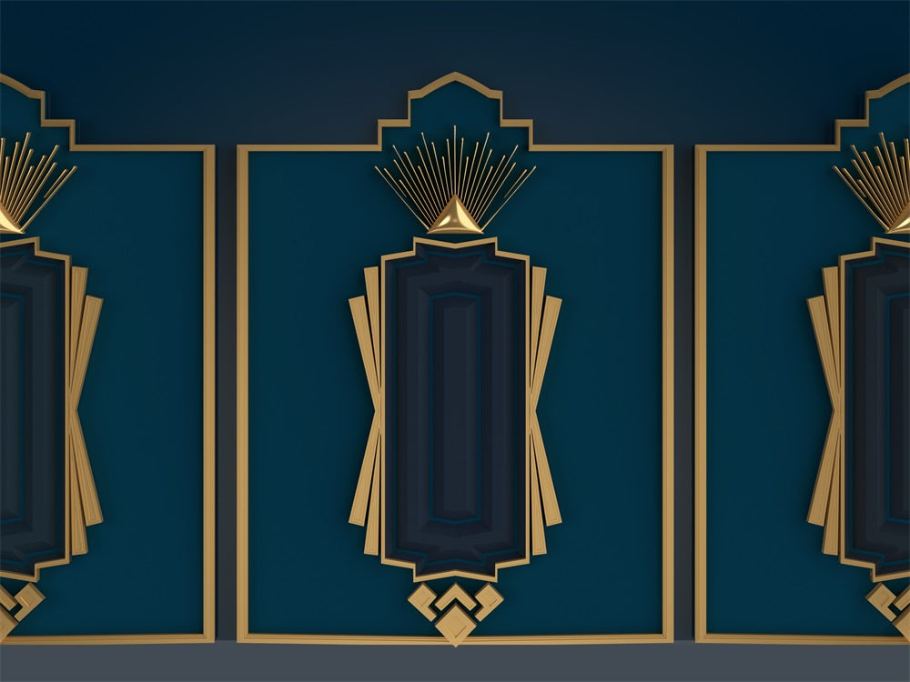 Kate Wand blau Hintergrund 20s Silvester-Flapper Familie von Mini MakeBelieve - Kate Backdrop.de