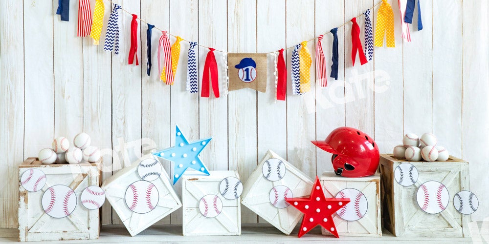 Kate Baseball Hintergrund Holz Geburtstag Sport von Emetselch - Kate Backdrop.de