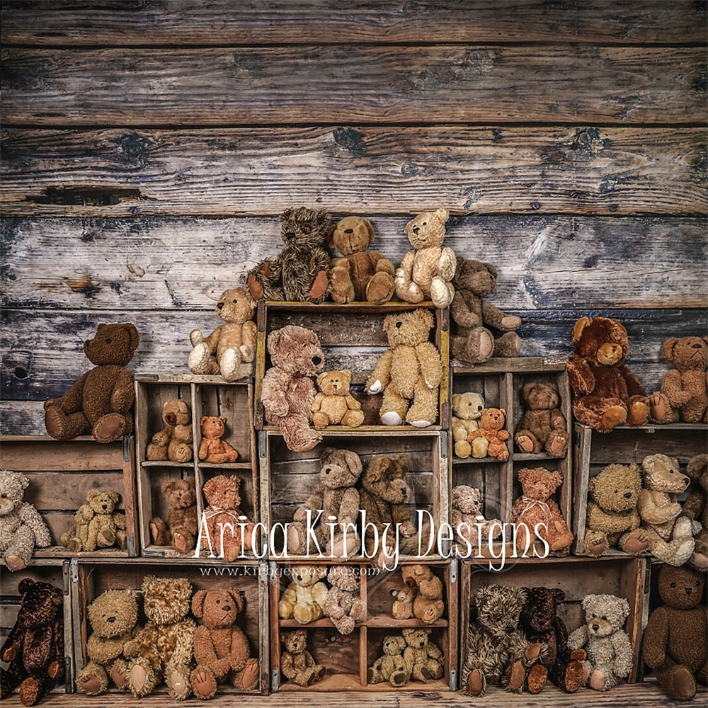 Kate Geburtstag Hintergrund Bären Holz von Arica Kirby - Kate Backdrop.de