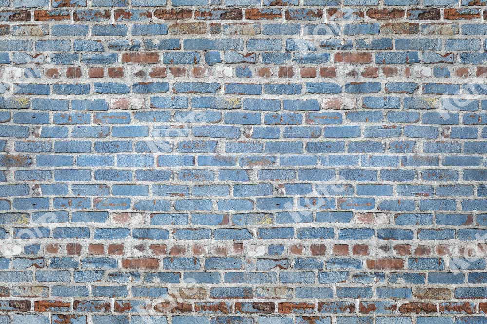 Kate Blau Backstein Wand Hintergrund Retro Schäbig von Kate - Kate Backdrop.de
