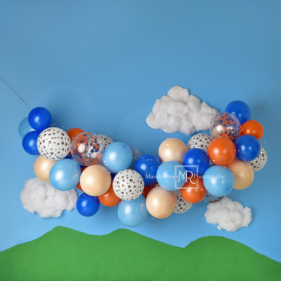 Kate Luftballons Junge Wolken Geburtstag Hintergrund von Mandy Ringe Photography - Kate Backdrop.de