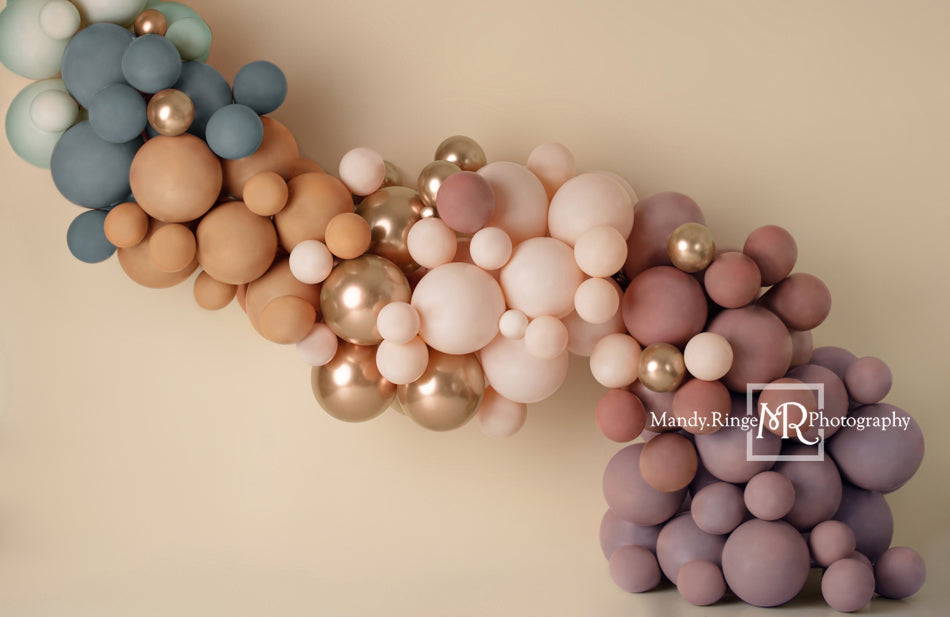Kate Boho Luftballons Girlande Hintergrund Regenbogen von Mandy Ringe Photography - Kate Backdrop.de
