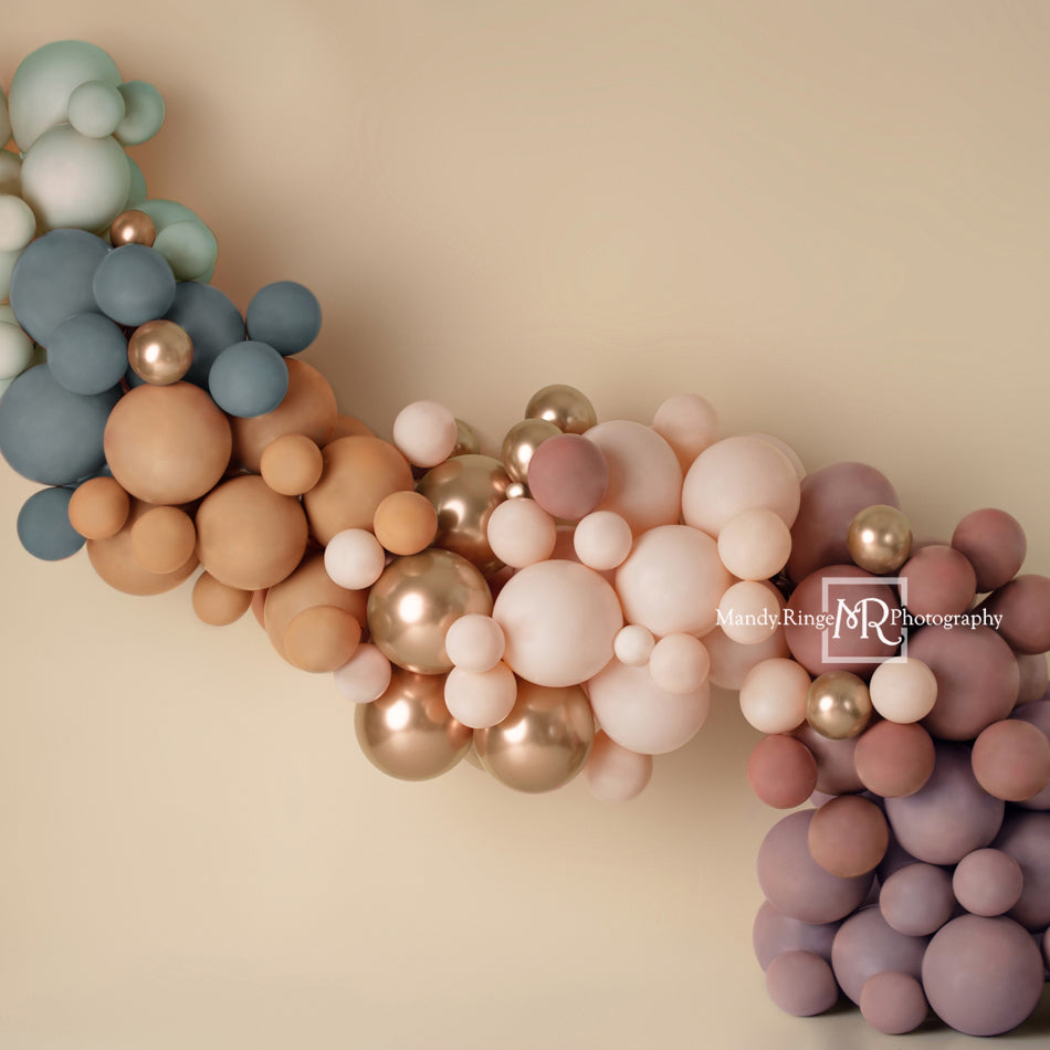 Kate Boho Luftballons Girlande Hintergrund Regenbogen von Mandy Ringe Photography - Kate Backdrop.de