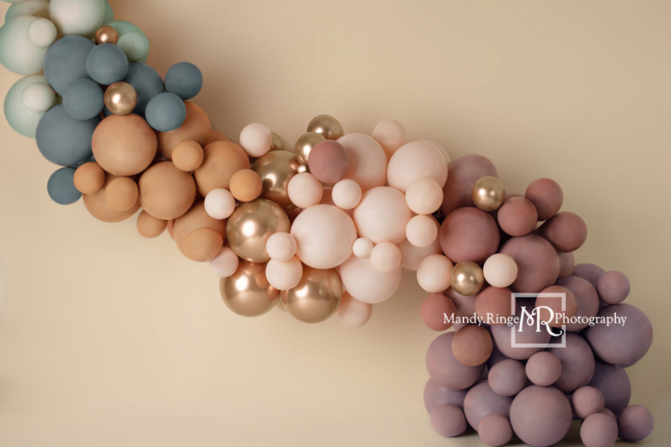 Kate Boho Luftballons Girlande Hintergrund Regenbogen von Mandy Ringe Photography - Kate Backdrop.de
