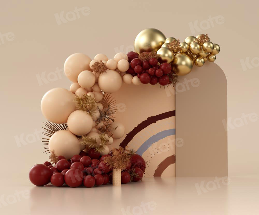 Kate Boho Luftballons Hintergrund Cake Smash Hochzeit Gold von Uta Mueller Photography - Kate Backdrop.de