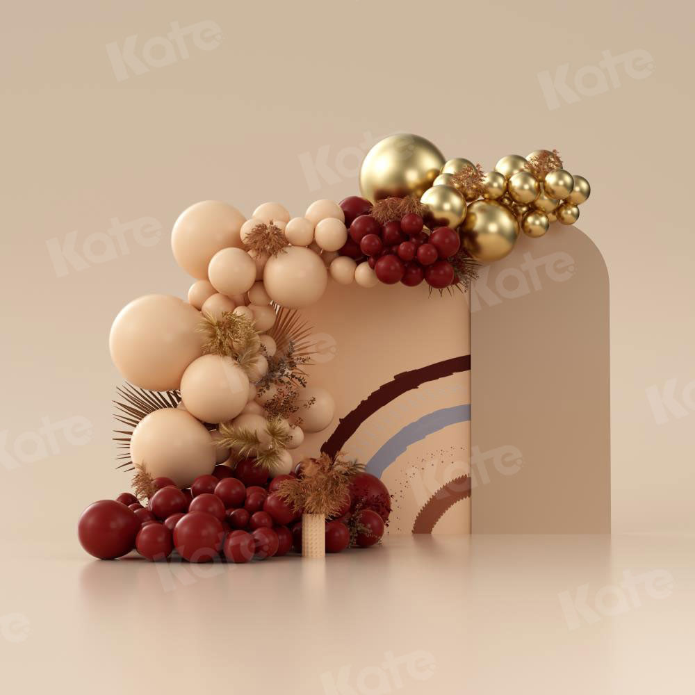 Kate Boho Luftballons Hintergrund Cake Smash Hochzeit Gold von Uta Mueller Photography - Kate Backdrop.de