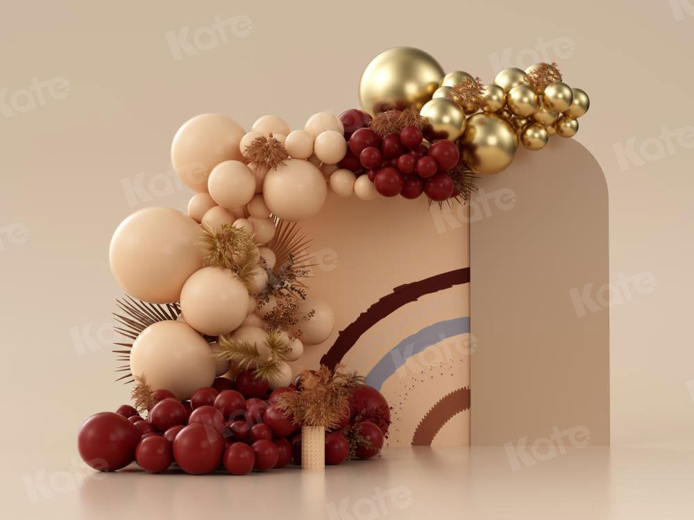 Kate Boho Luftballons Hintergrund Cake Smash Hochzeit Gold von Uta Mueller Photography - Kate Backdrop.de