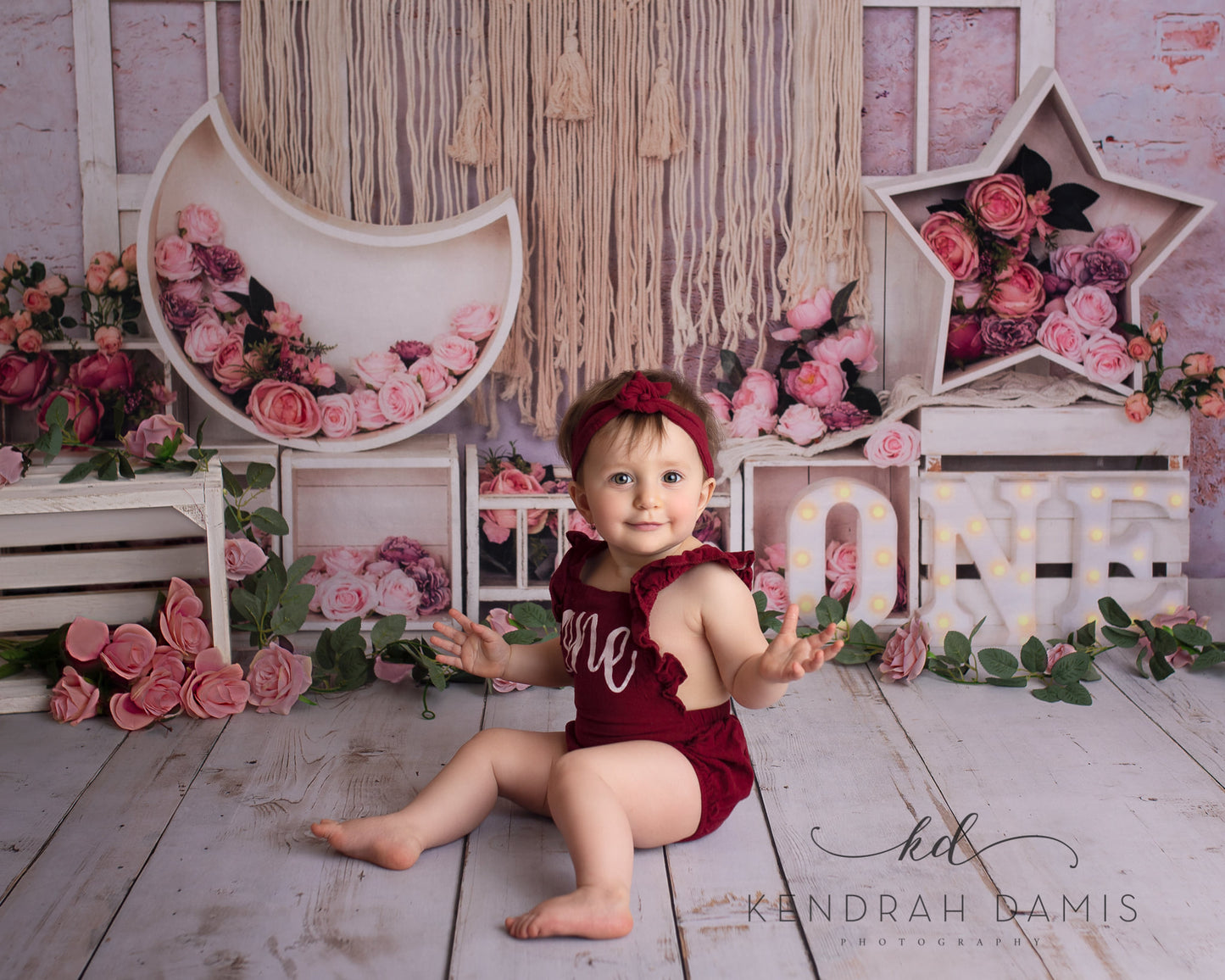 Kate Cake Smash Geburtstag Hintergrund Blumen für die Fotografie - Kate Backdrop.de