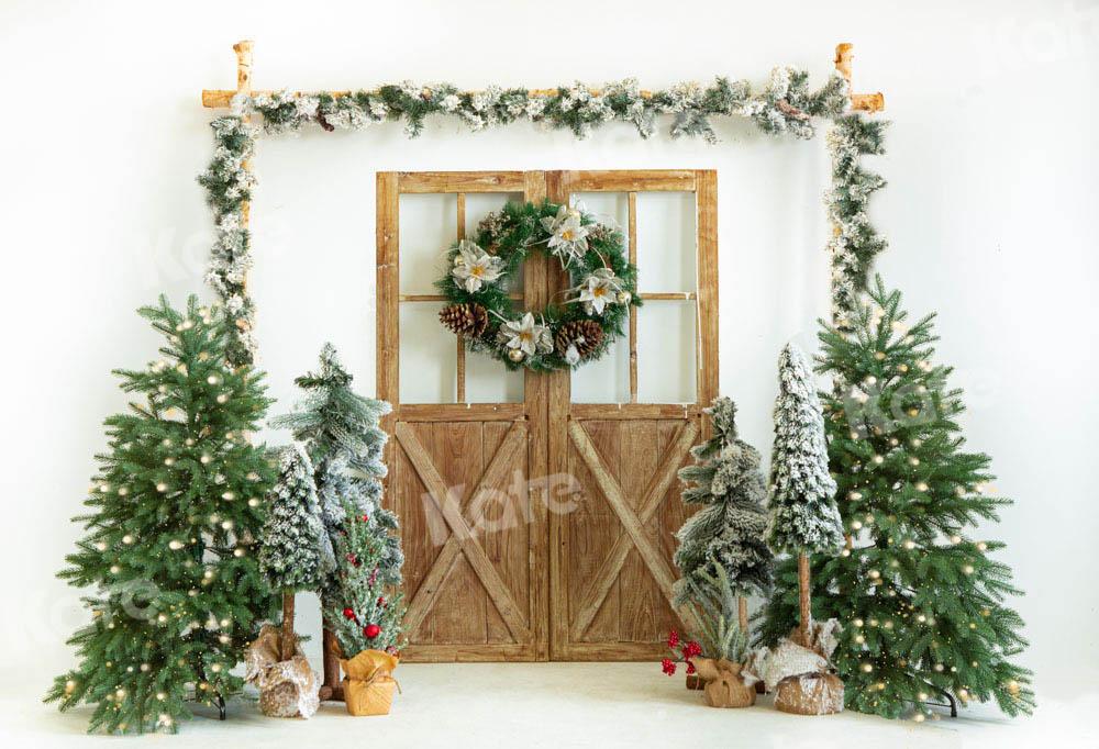 Kate Weihnachten Tür Hintergrund Scheunentor Holz von Emetselch - Kate Backdrop.de