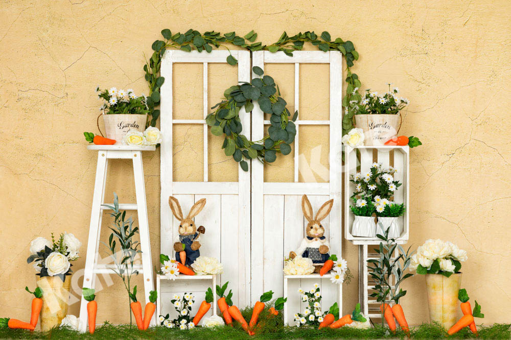 Kate Ostern Hasen Hintergrund gelbe Wand von Emetselch - Kate Backdrop.de