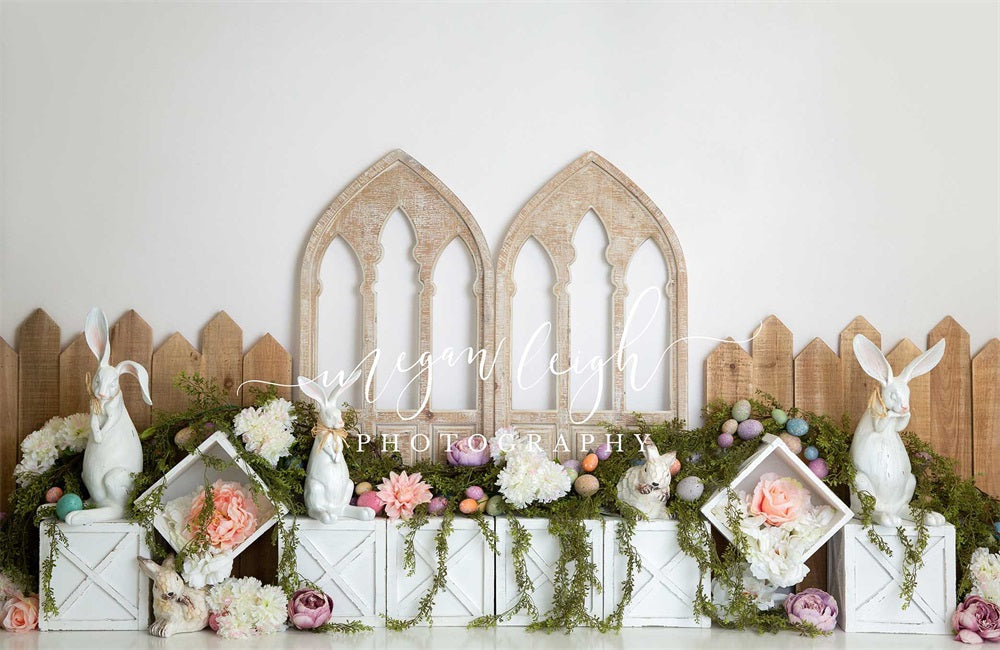 Kate Ostern Hase Tür Garten Hintergrund von Megan Leigh Photography - Kate Backdrop.de