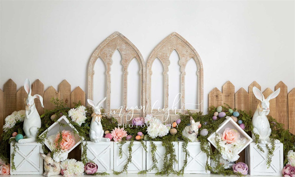 Kate Ostern Hase Tür Garten Hintergrund von Megan Leigh Photography - Kate Backdrop.de