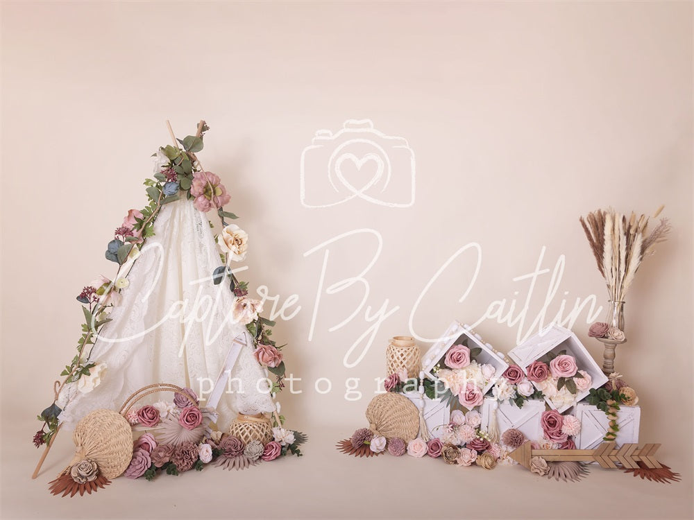 Kate Blumen Zelt Boho Hintergrund von Caitlin Lynch - Kate Backdrop.de