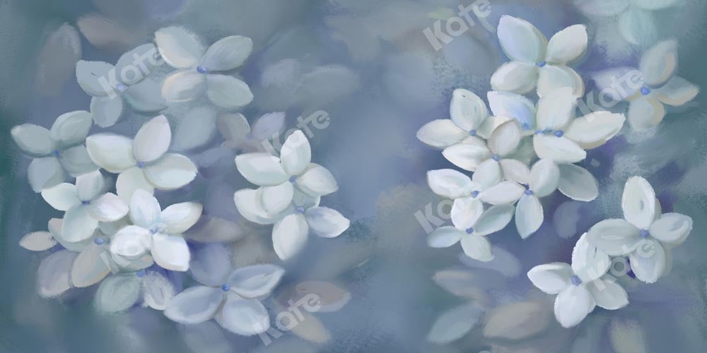 Kate Blumen Blauer Hintergrund Mädchen von GQ - Kate Backdrop.de