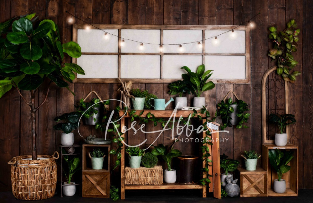 Kate Gewächshaus Boho Frühling Sommer Hintergrund von Rose Abbas - Kate Backdrop.de