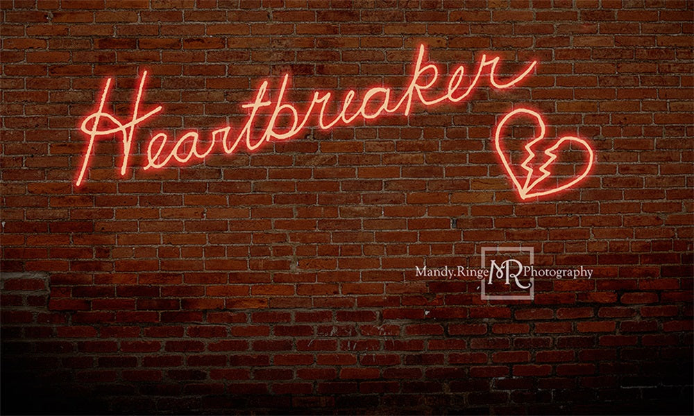 Kate Heartbreaker Valentinstag Ziegelwand Backstein Hintergrund von Mandy Ringe Photography - Kate Backdrop.de