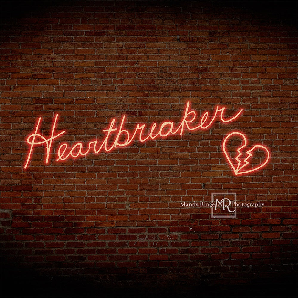 Kate Heartbreaker Valentinstag Ziegelwand Backstein Hintergrund von Mandy Ringe Photography - Kate Backdrop.de