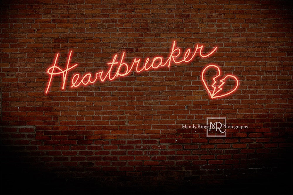 Kate Heartbreaker Valentinstag Ziegelwand Backstein Hintergrund von Mandy Ringe Photography - Kate Backdrop.de