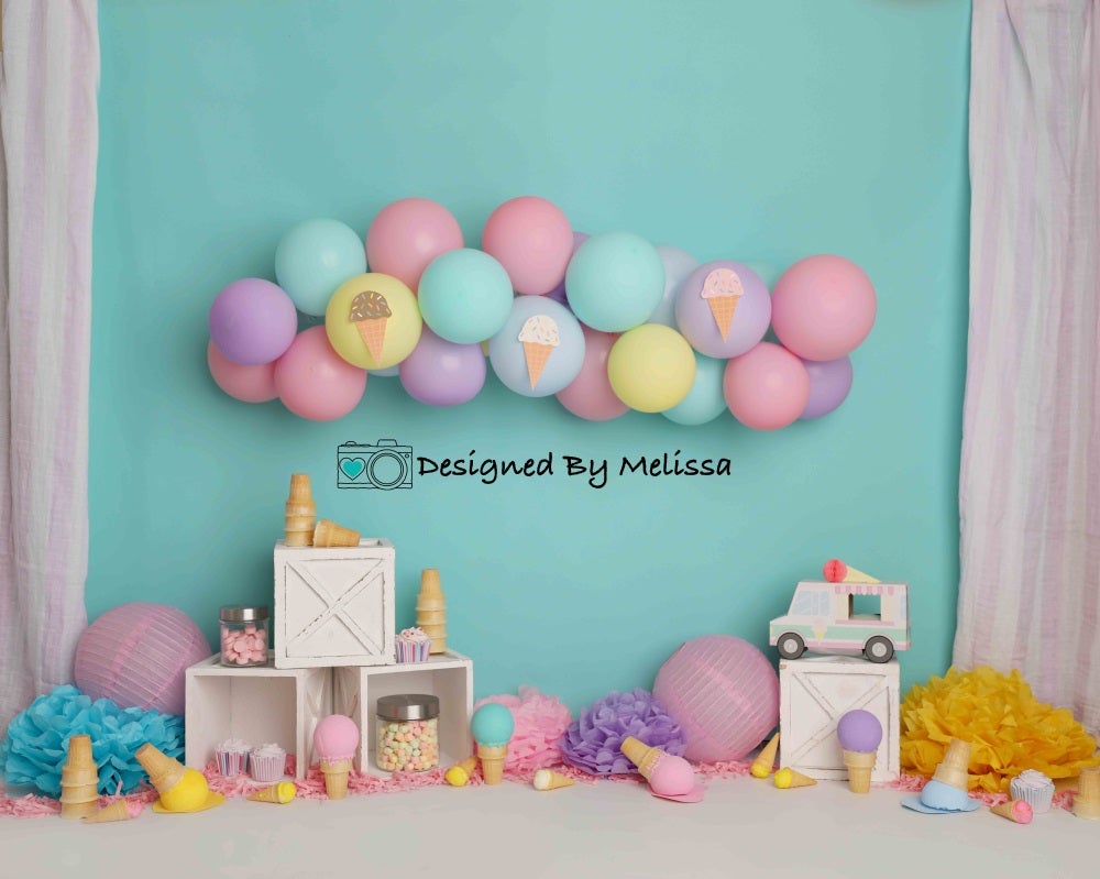 Kate Eiscreme Geburtstag Hintergrund Party von Melissa King - Kate Backdrop.de