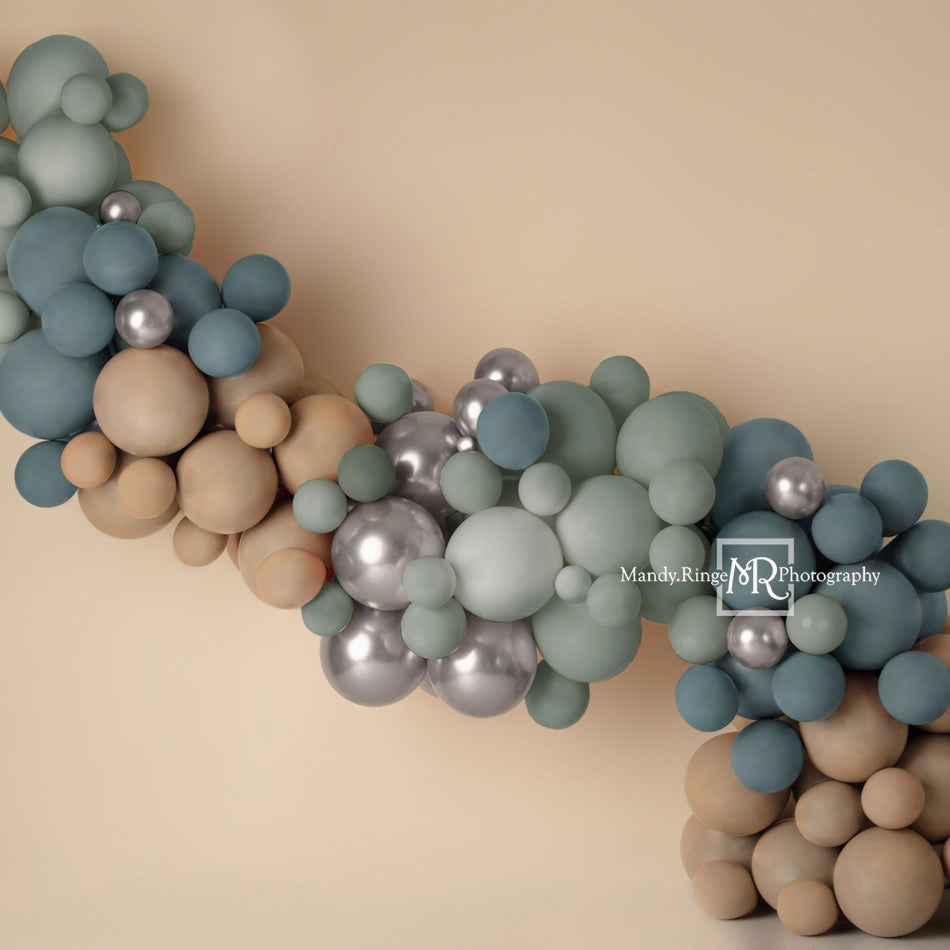 Kate blau Boho Hintergrund Ballongirlande von Mandy Ringe Photography - Kate Backdrop.de