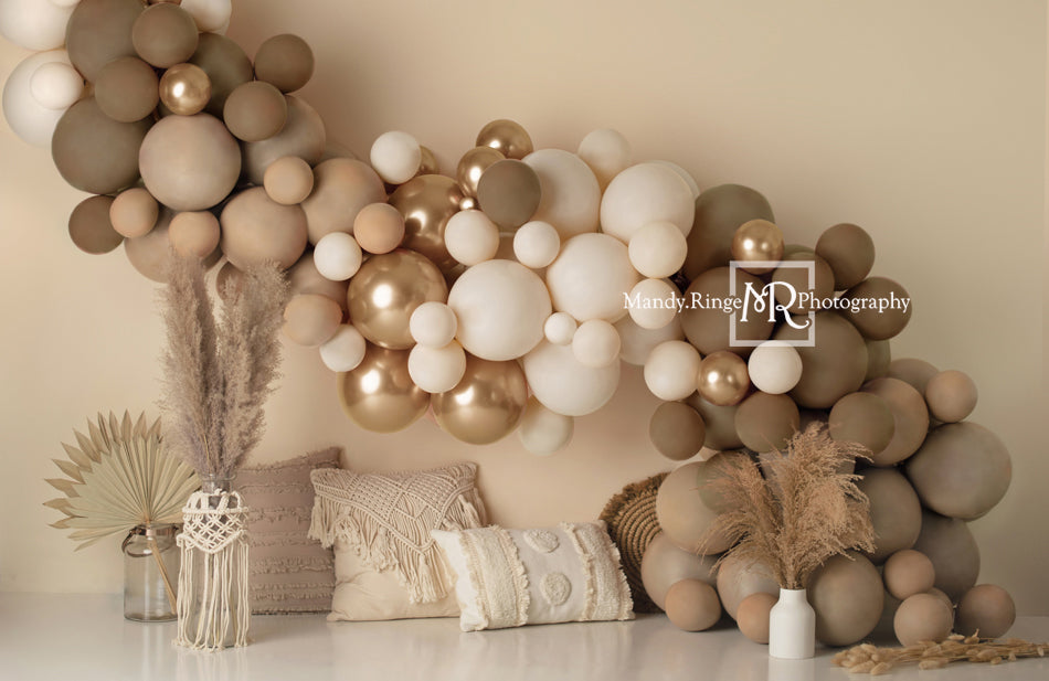Kate Muttertag Boho Ballons Hintergrund Makramee Kissen von Mandy Ringe Photography - Kate Backdrop.de