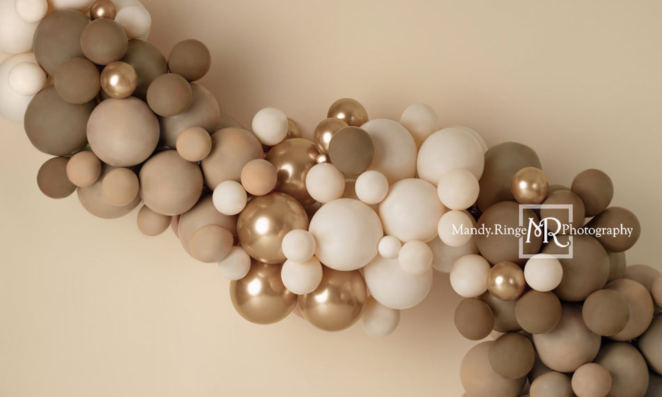 Kate neutral Boho Hintergrund Ballon Girlande von Mandy Ringe Photography - Kate Backdrop.de