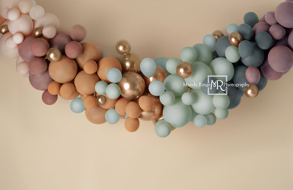 Kate Regenbogen Boho Hintergrund Luftballons Geburtstag von Mandy Ringe Photography - Kate Backdrop.de