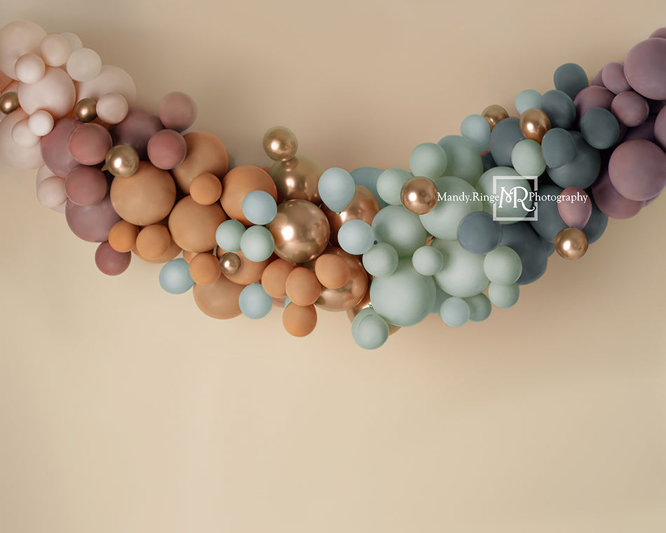 Kate Regenbogen Boho Hintergrund Luftballons Geburtstag von Mandy Ringe Photography - Kate Backdrop.de