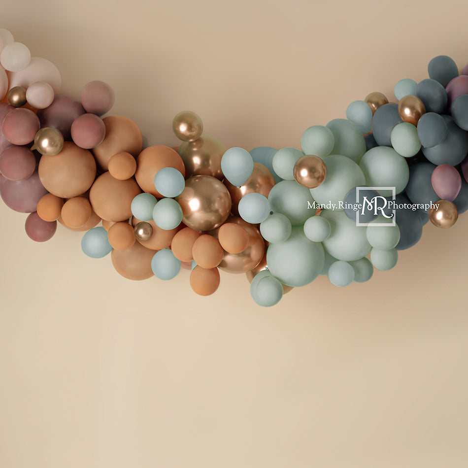 Kate Regenbogen Boho Hintergrund Luftballons Geburtstag von Mandy Ringe Photography - Kate Backdrop.de